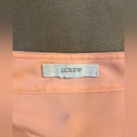 J. Crew Silk Blouse Size 10 orange pastel popover mandarin tab collar longsleeve - Picture 4 of 5